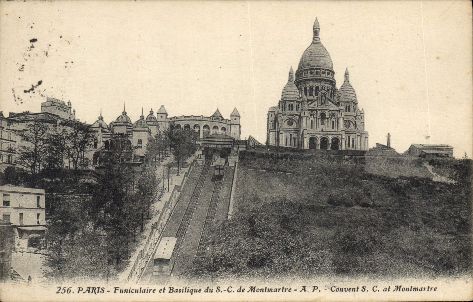 CPA Paris Funiculaire et Basilique du S C de Montmartre