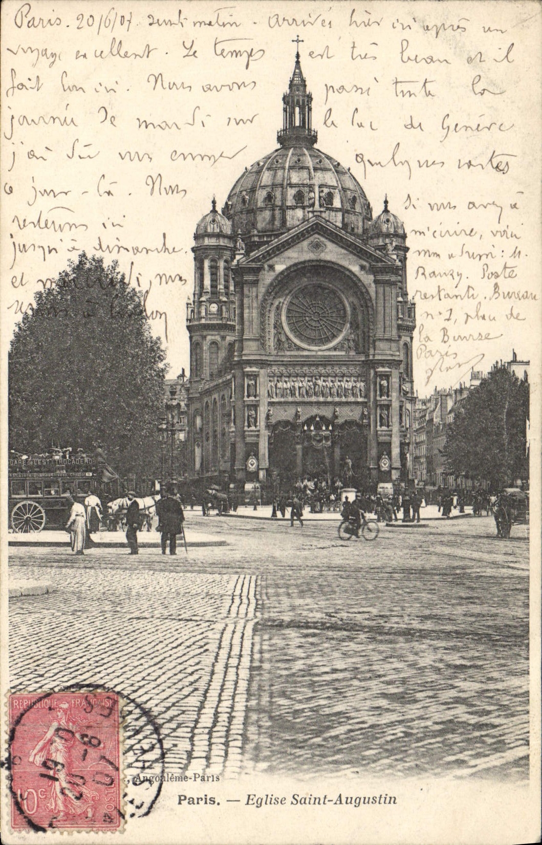 CPA Paris Eglise Saint Augustin 