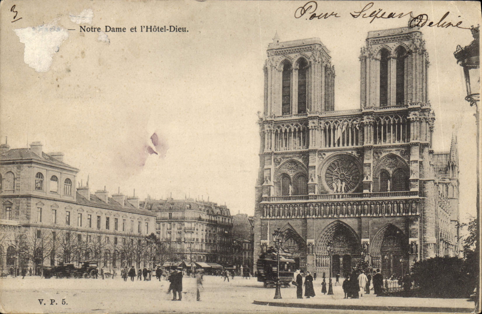 CPA Paris Notre Dame et l'Hotel Dieu