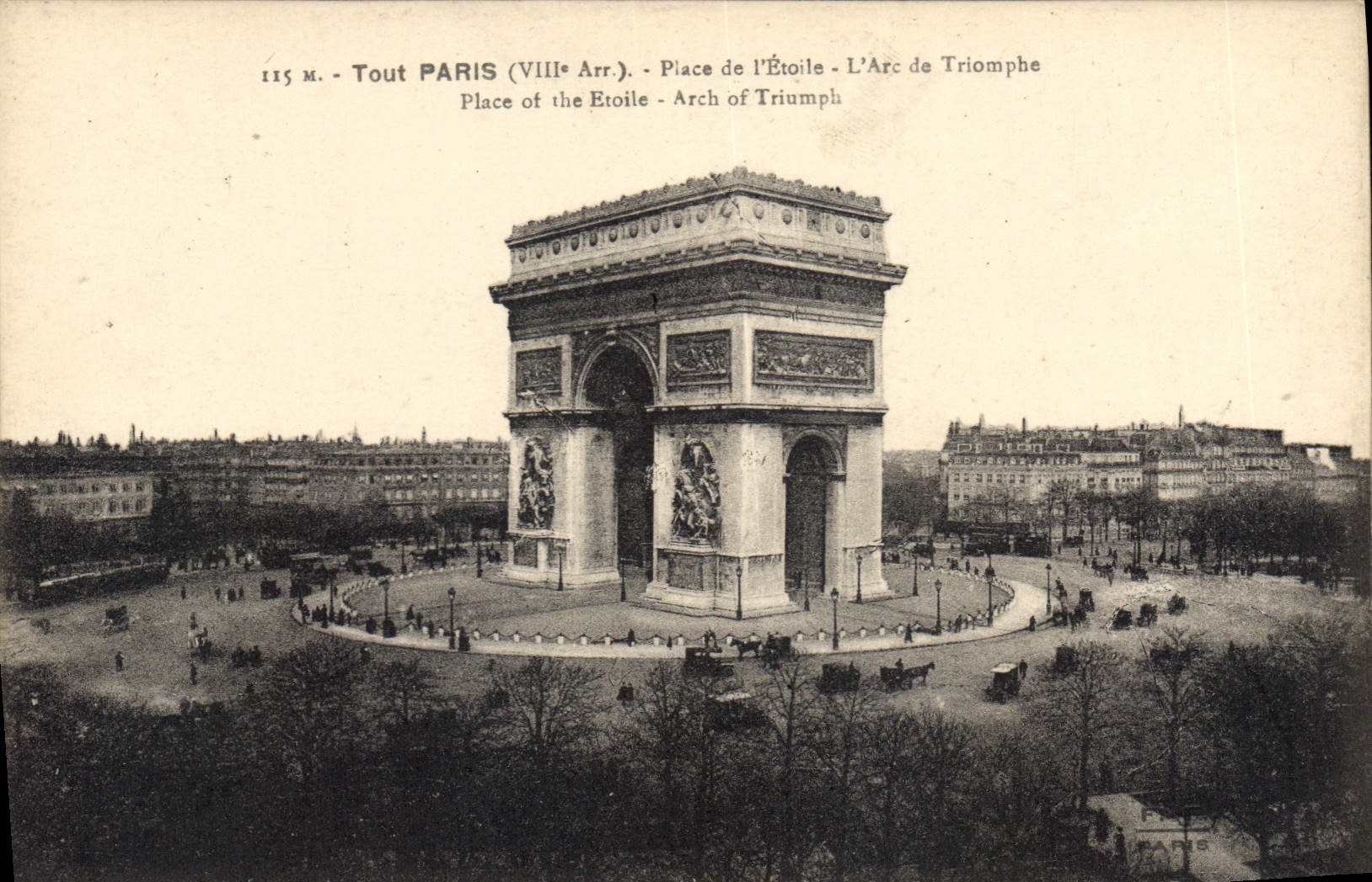 CPA Tout Paris Place de l'Etoile L'Arc de Triomphe