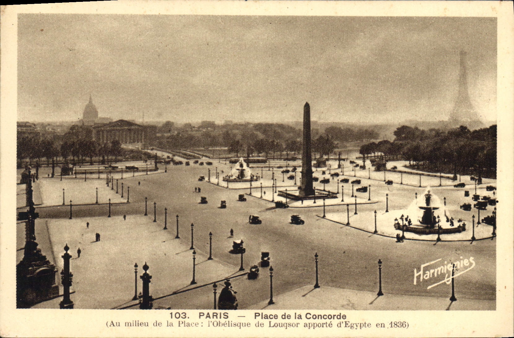 CPA Paris Place de la Concorde Au milieu de la Place l'Obelisque de Louqsor apporte d'Egypte en 1836