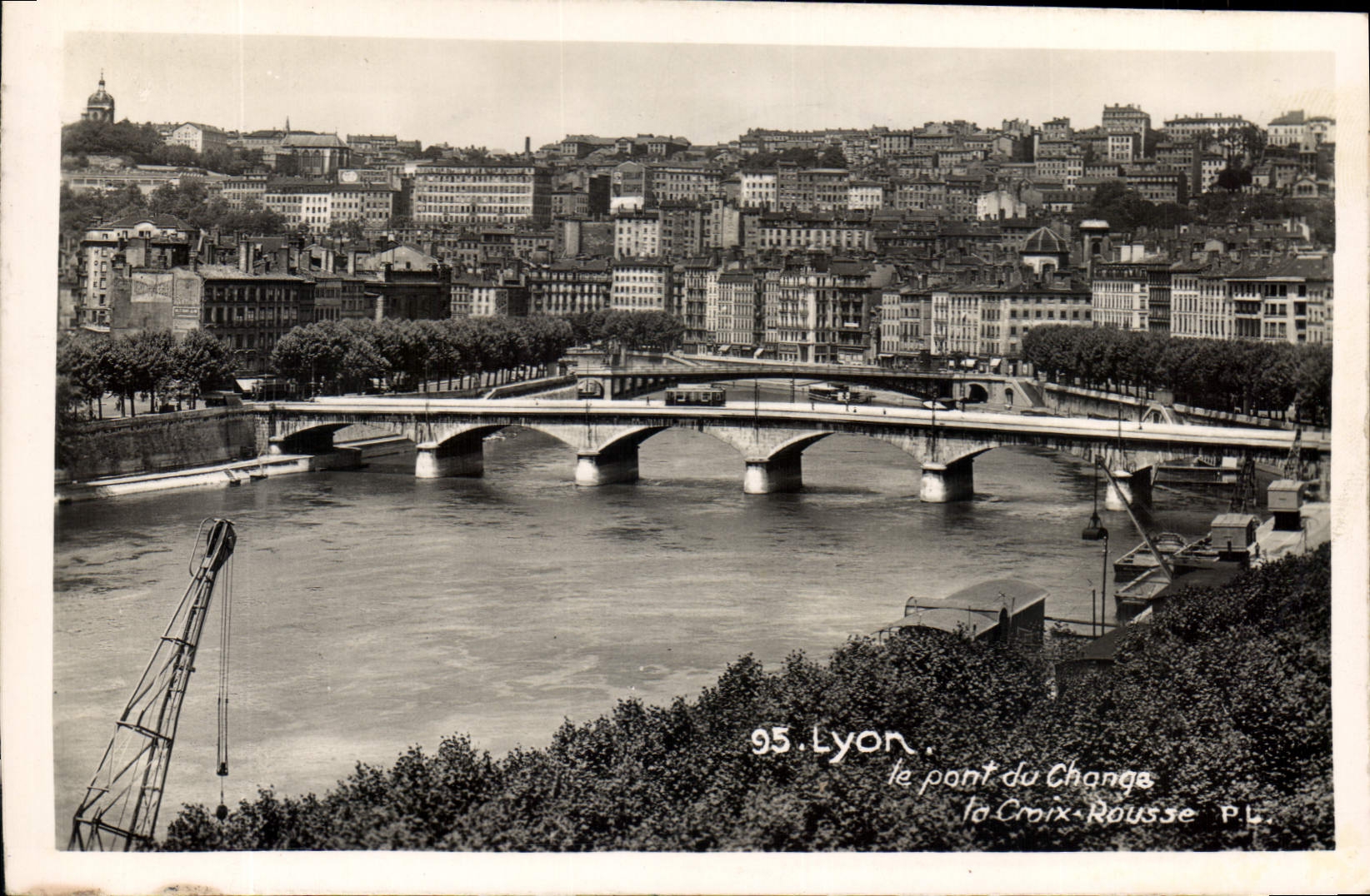 CPA Lyon Le pont du Change to Croix Rousse 