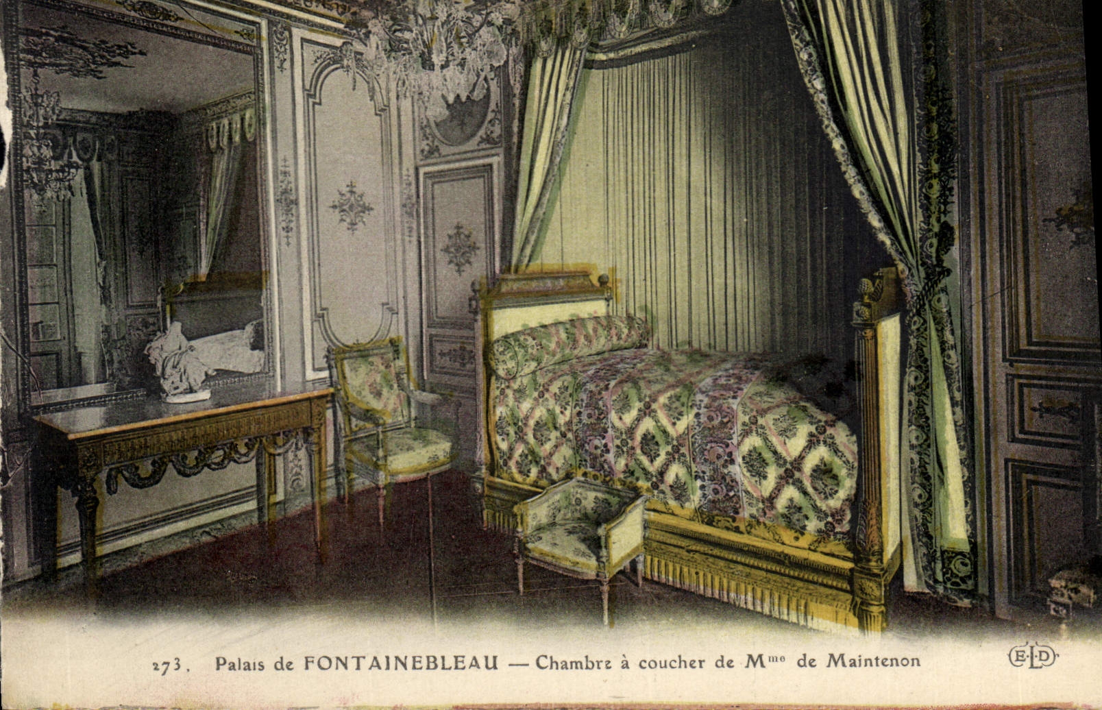 CPA Palais de Fontainebleau Chambre a coucher de M de Manitenon 