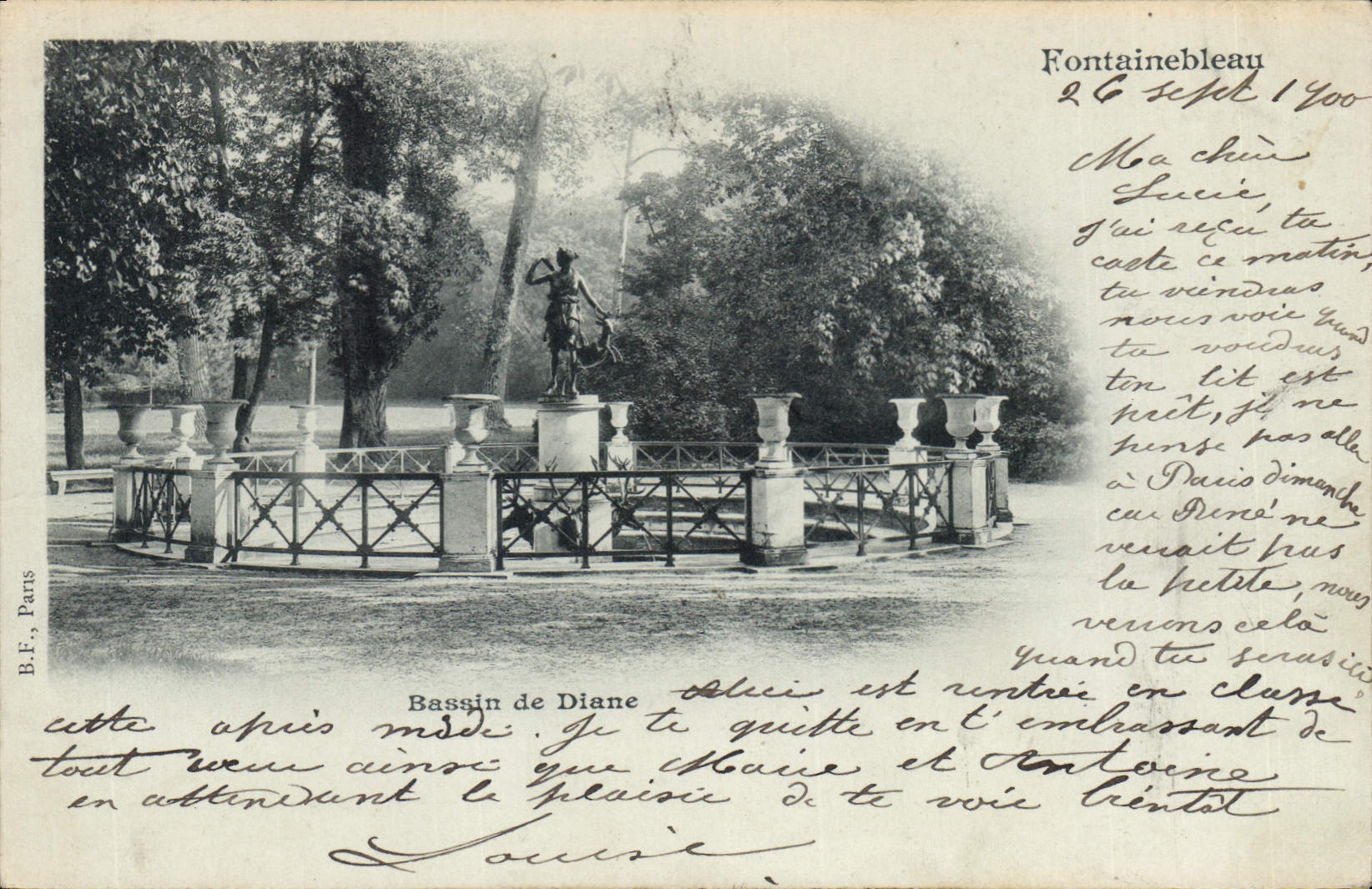CPA Fontainebleau Bassin de Diane Carte 1900