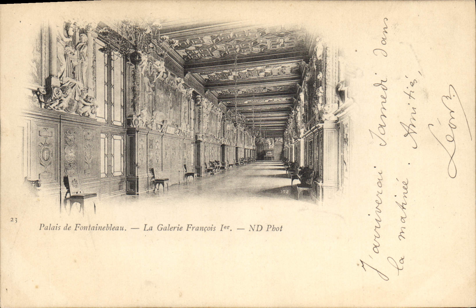 CPA Palais de Fontainebleau La Galerie Francois I Carte 1900