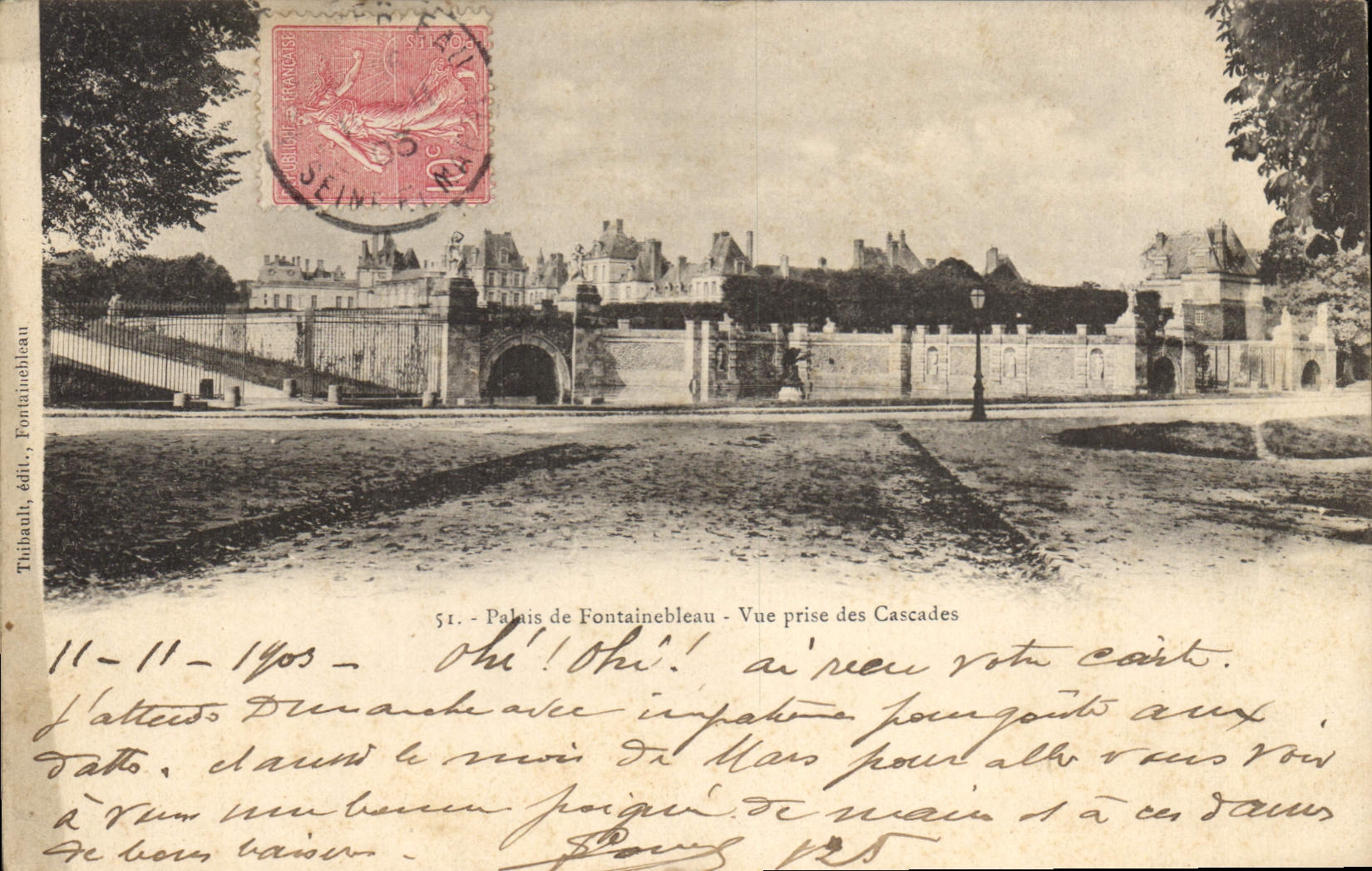 CPA Palais de Fontainebleau Vue prise des Cascades 