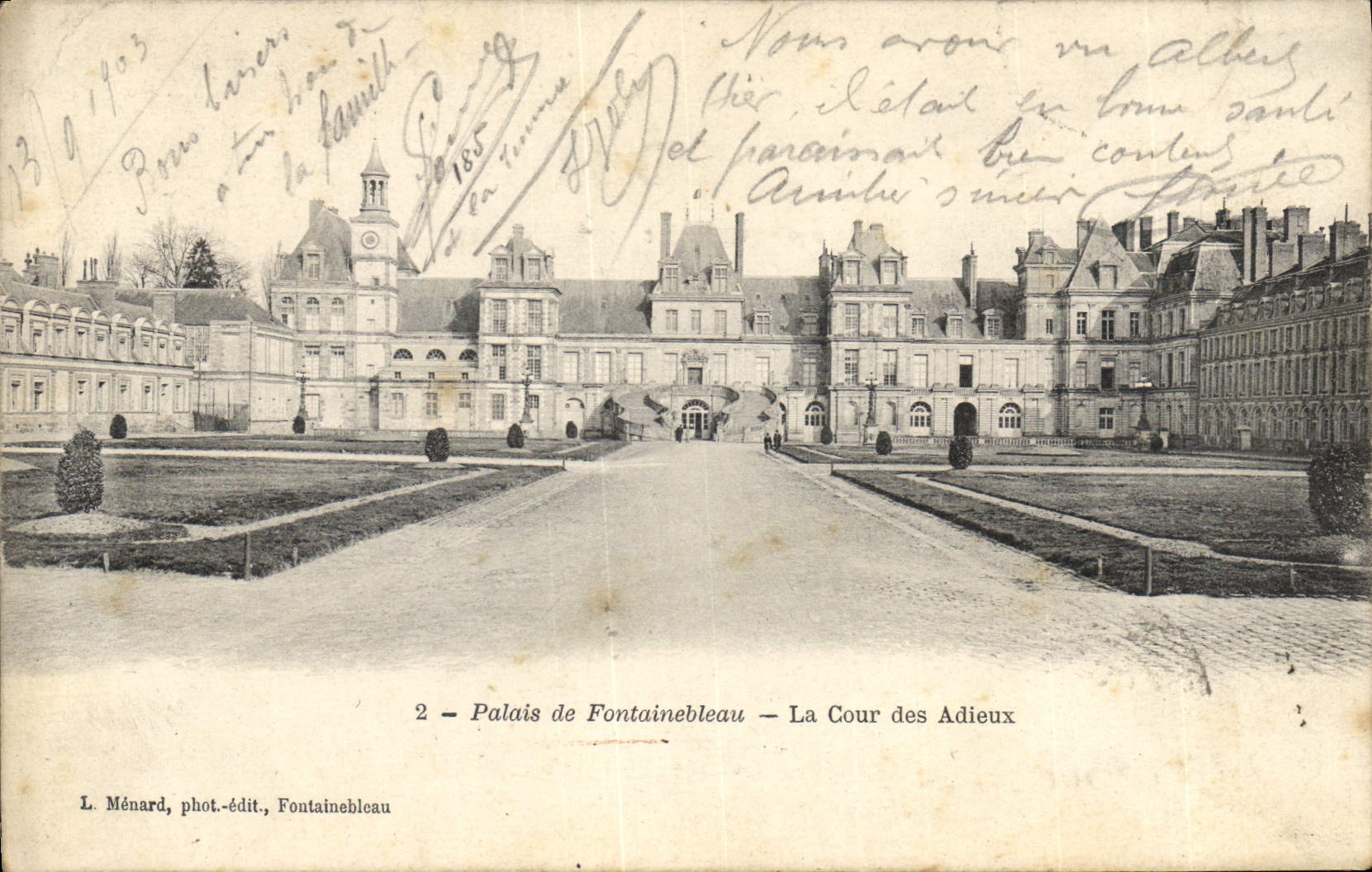 CPA Palais de Fontainebleau La Cour des Adieux 