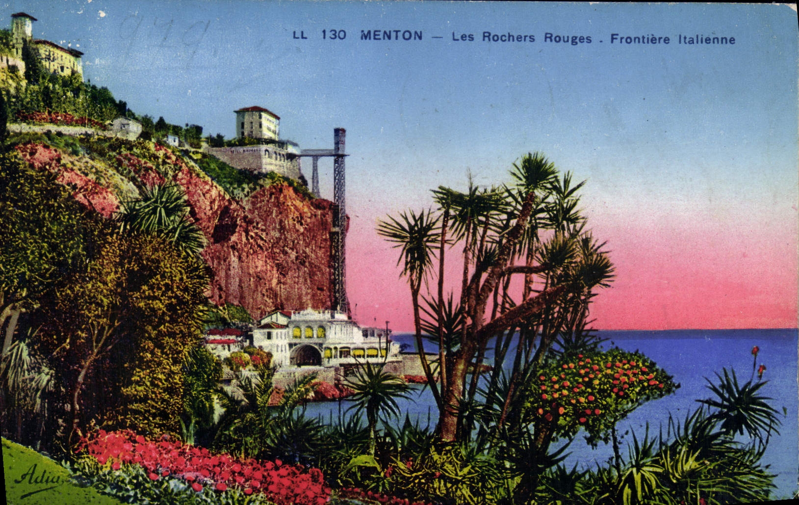CPA Menton Les Rochers Rouges Frontiere Italienne 