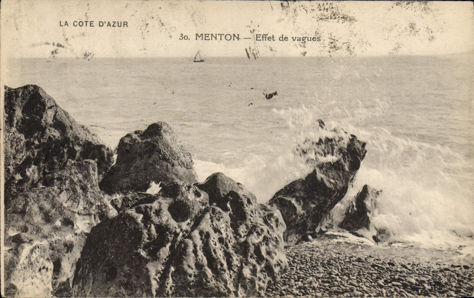 CPA Menton Effet de Vagues 