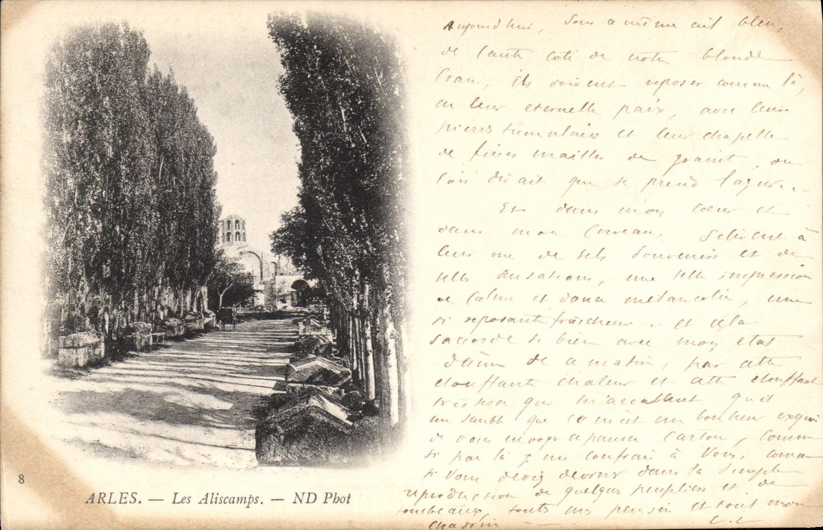 CPA Arles Les Alyscamps Carte 1900