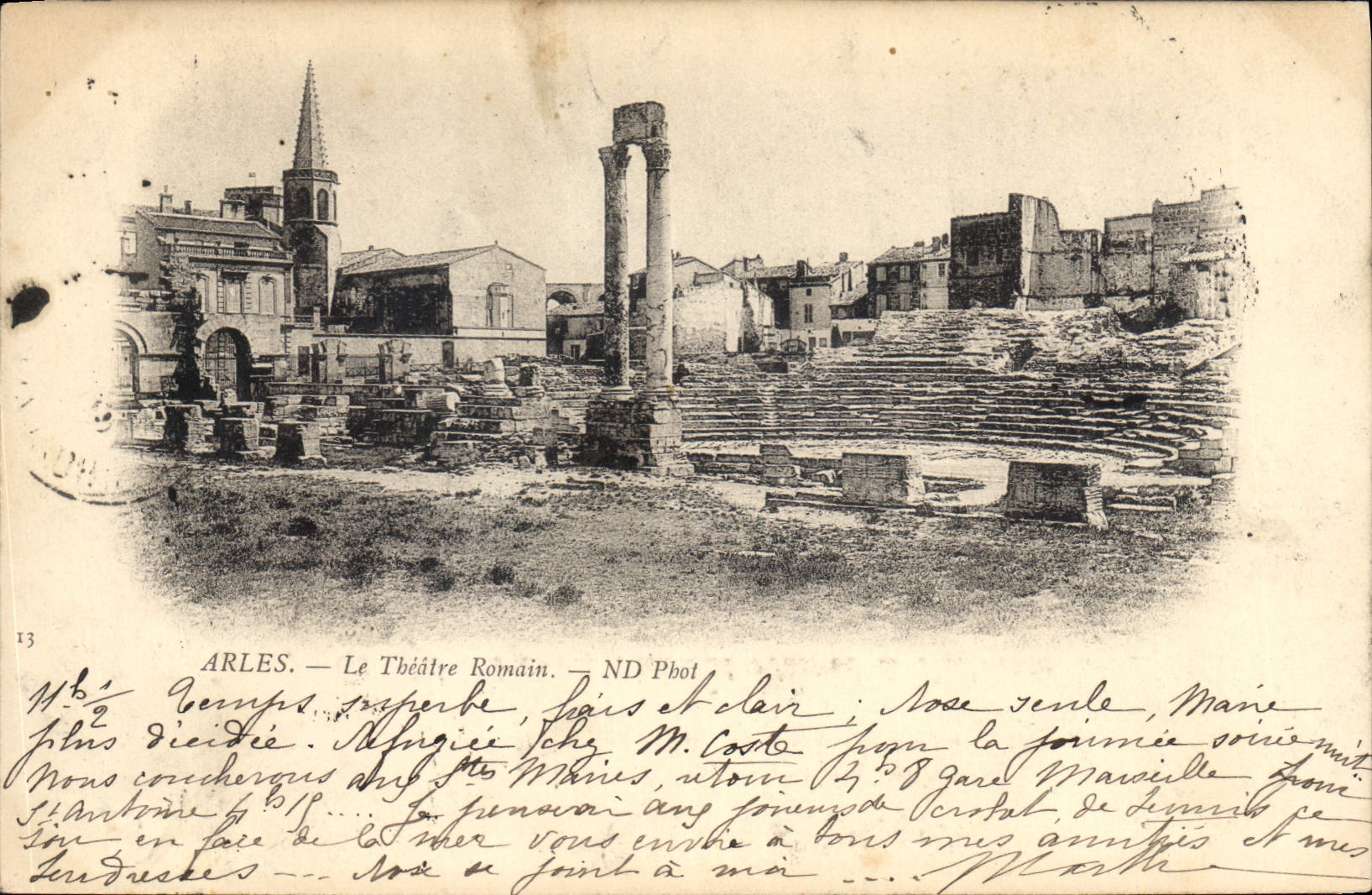 CPA Arles Le Theatre Romain Carte 1899