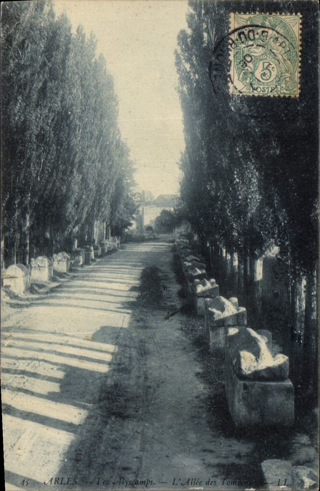 CPA Arles Les Alyscamps L'Allee des Tombeaux