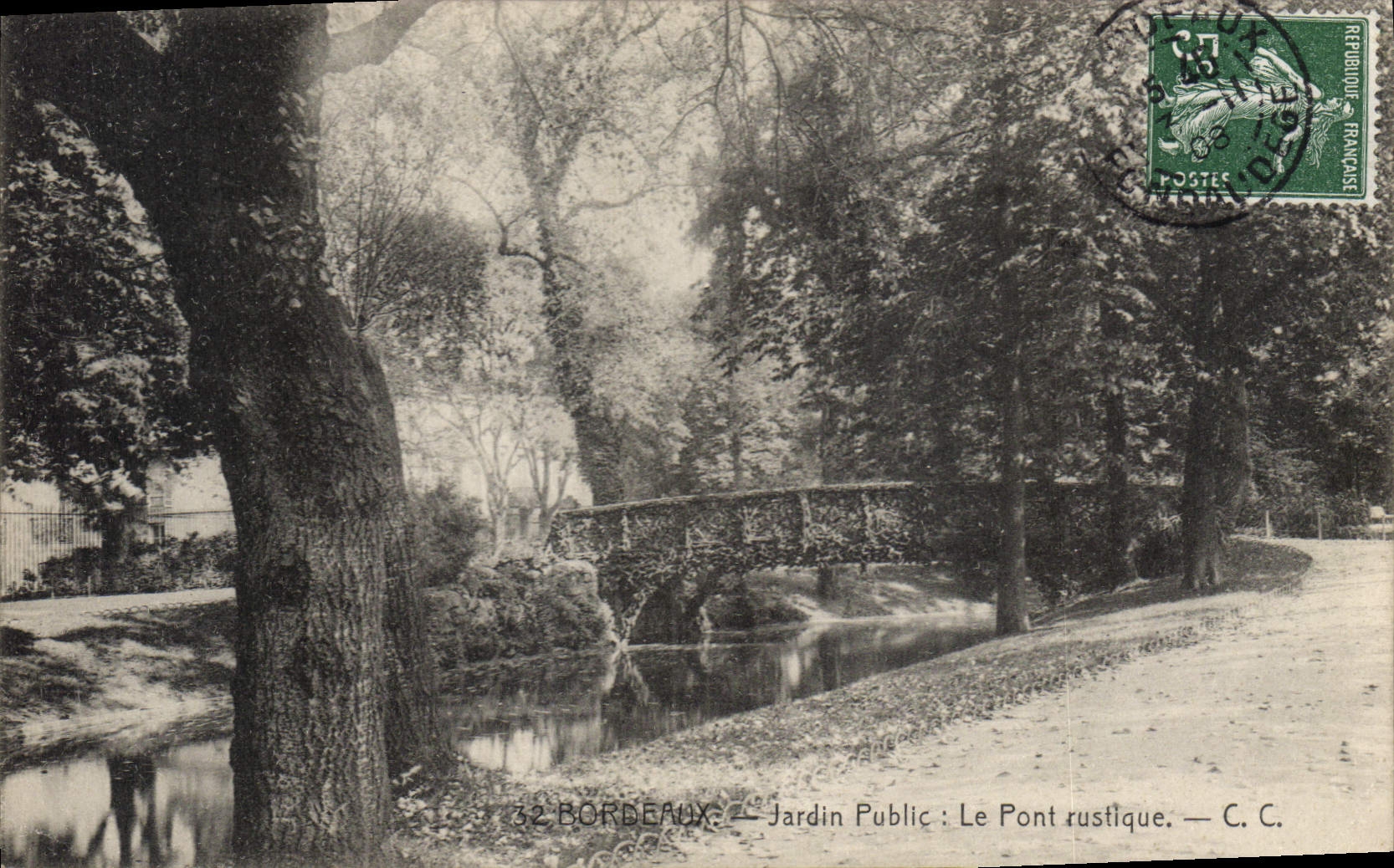 CPA Bordeaux Jardin Public Le Pont rustique