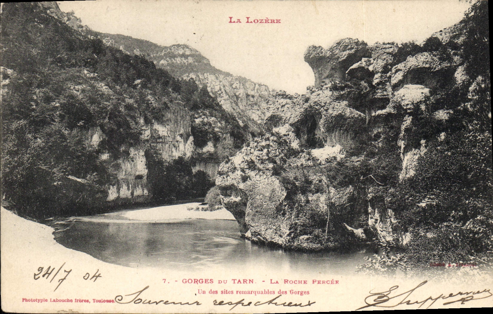 CPA La Lozere Gorges du Tarn La Roche Perce