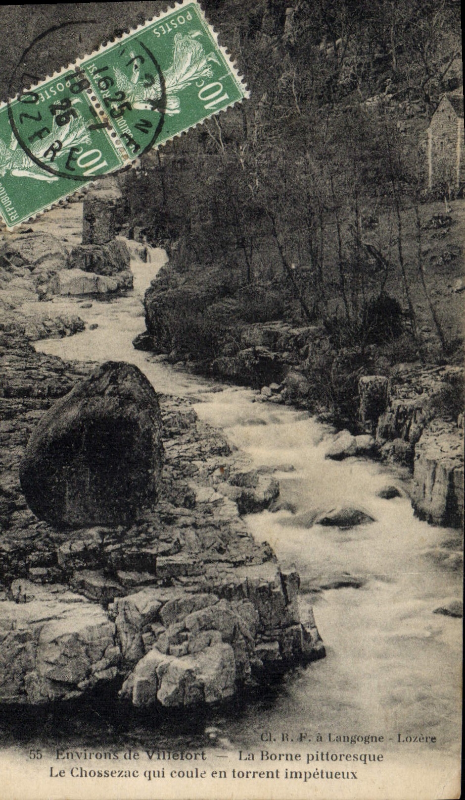 CPA Environs de Villefort La Borne Pittoresque Le Chossezac qui coule en torrent impetueux
