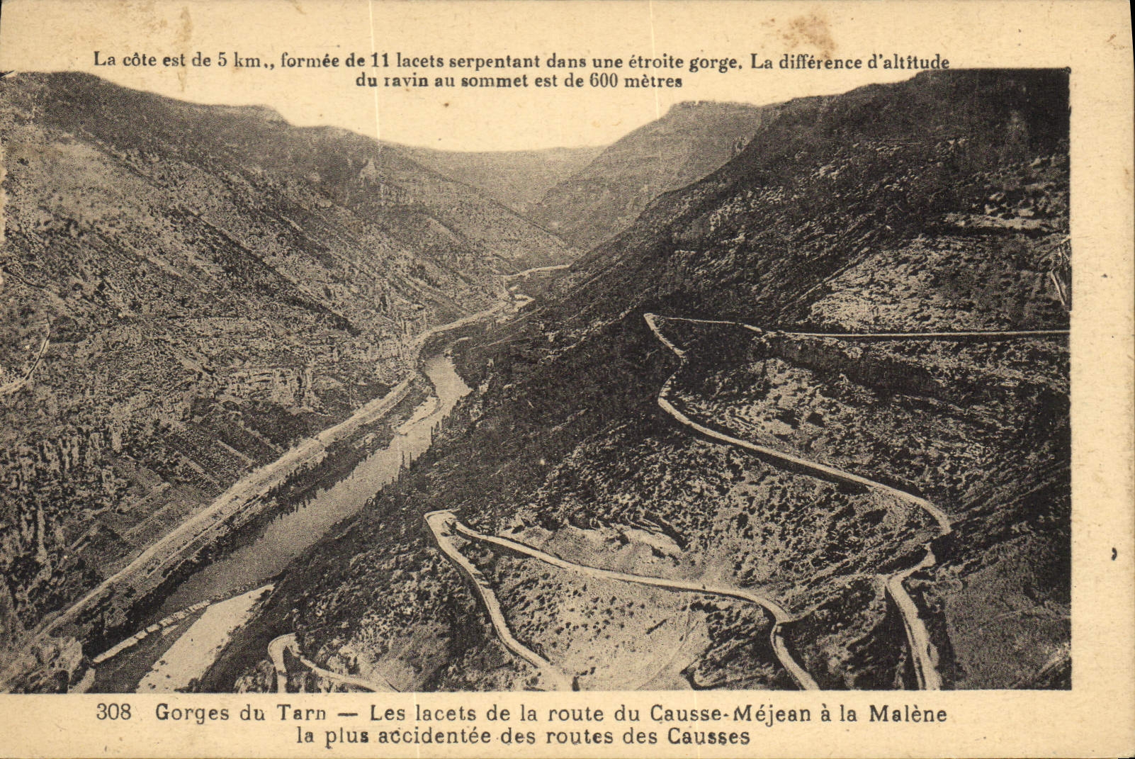 CPA Gorges du Tarn Les Lacets de la Route du Causse Mejean a la Malene la plus accidentee des routes