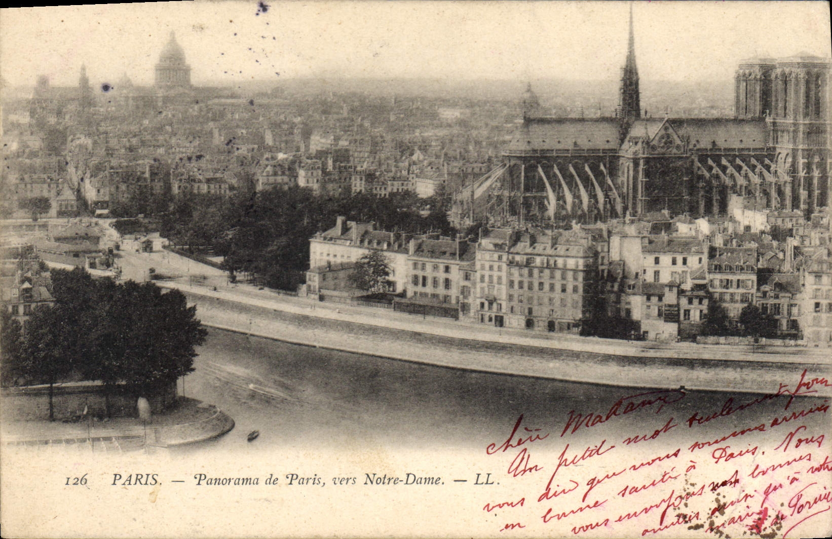 CPA Paris Panorama de Paris vers Notre Dame