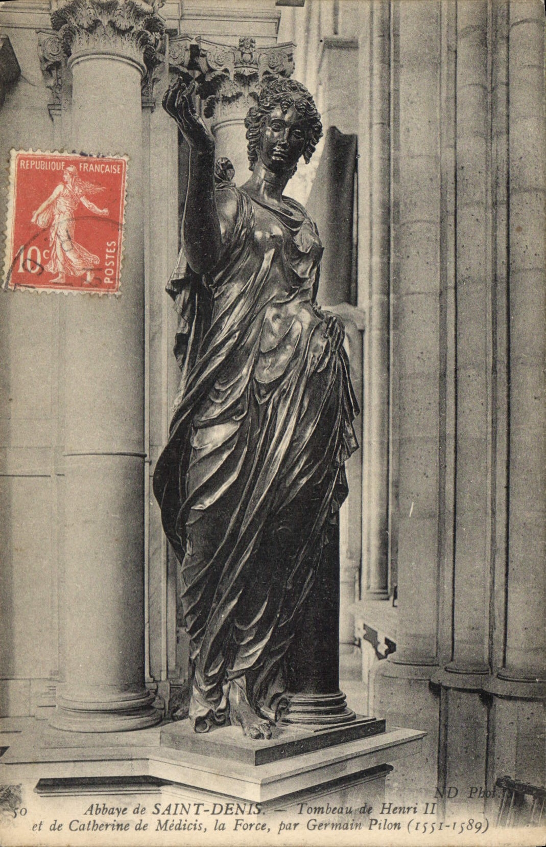 CPA Abbaye de Saint Denis Tombeau de Henri II et de Catherine de Medicis la force par Germain Pilon 