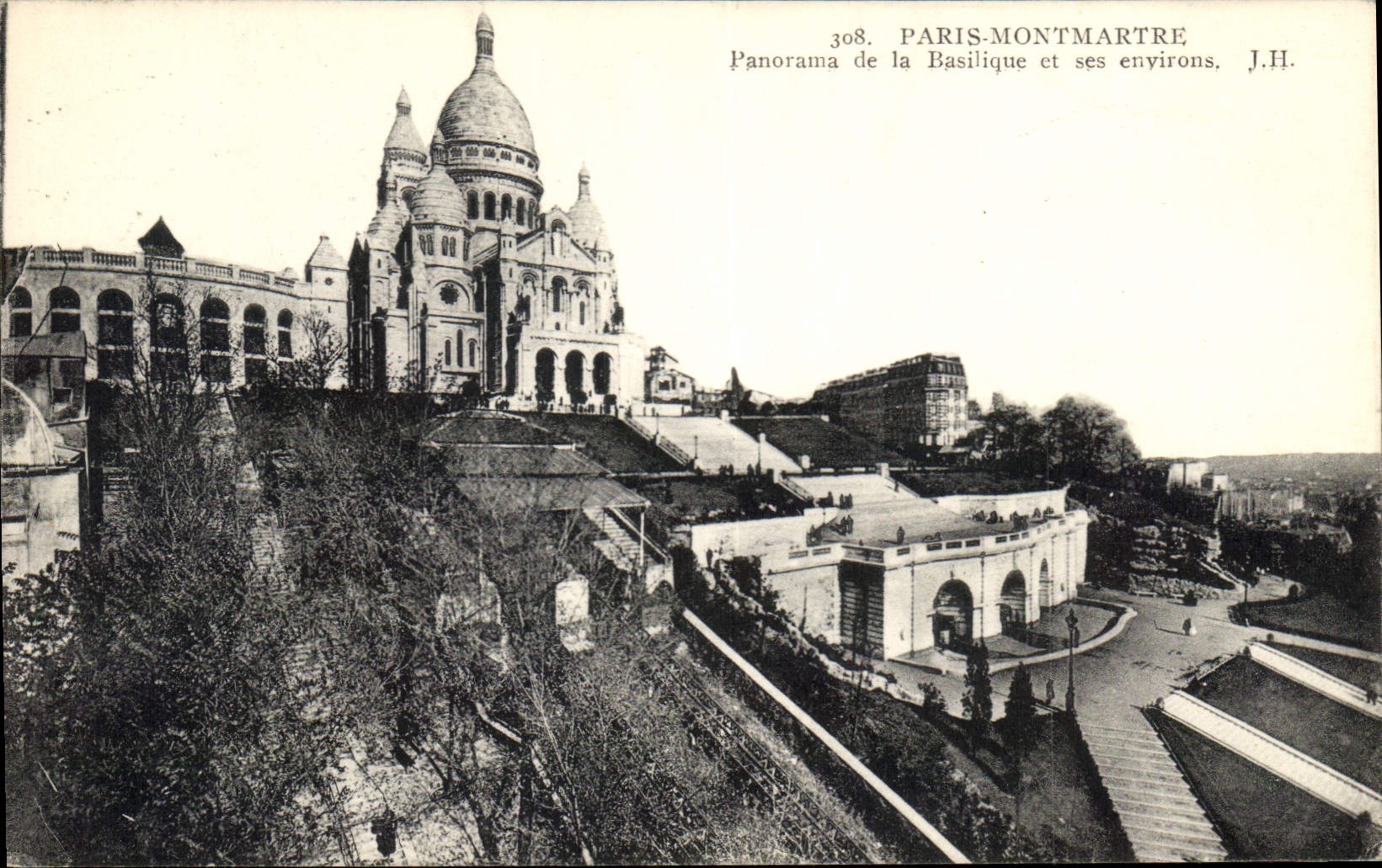 CPA Paris Montmartre Panorama de la Basilique et ses environs