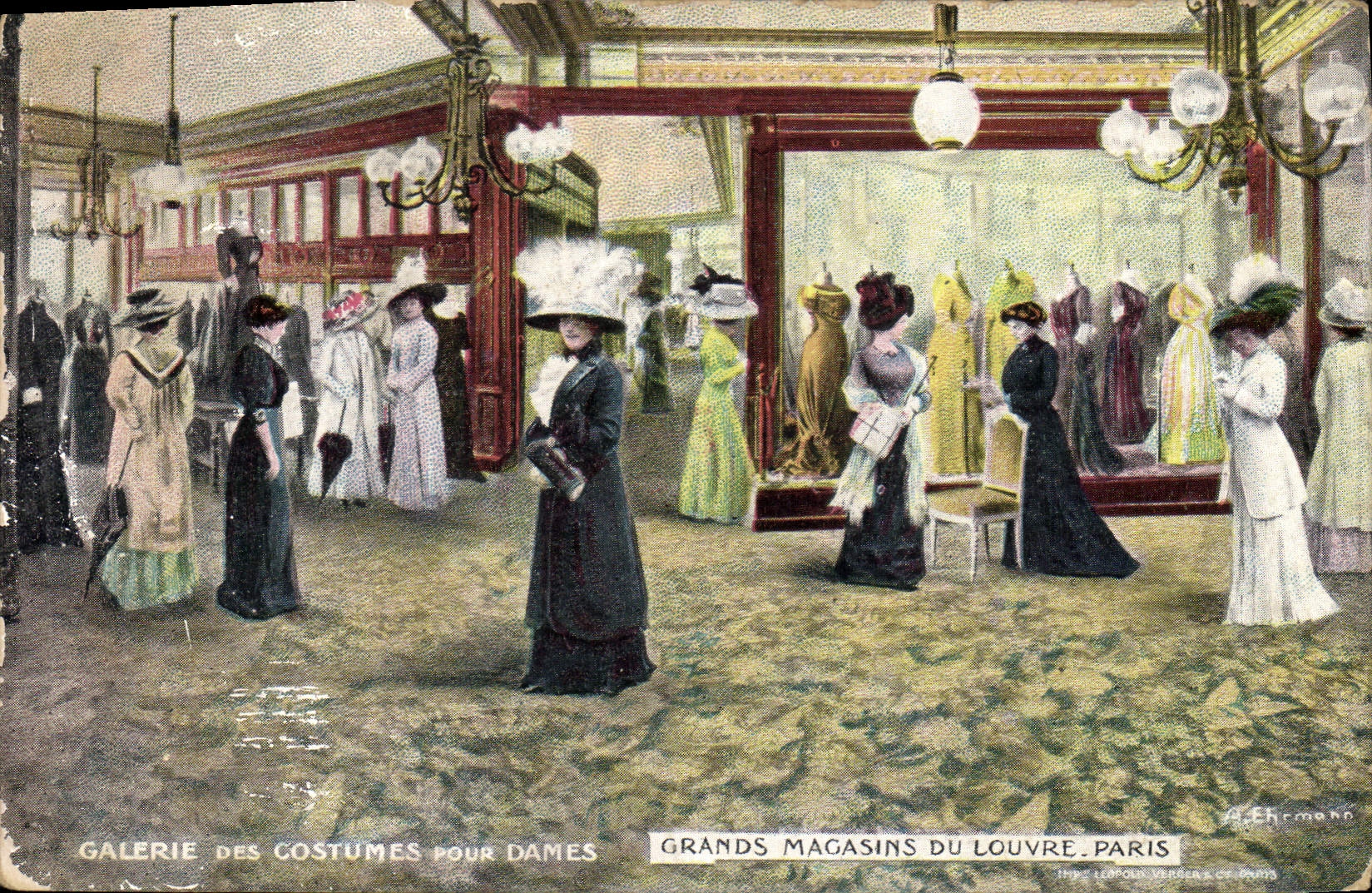CPA Galerie des Costumes pour Dames Grands Magasins du Louvre Paris