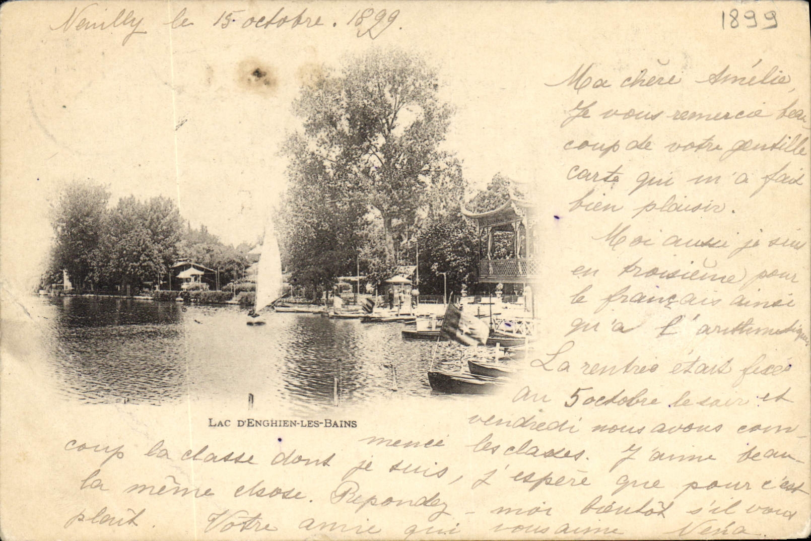 CPA Lac d'Enghien les Bains Carte 1899