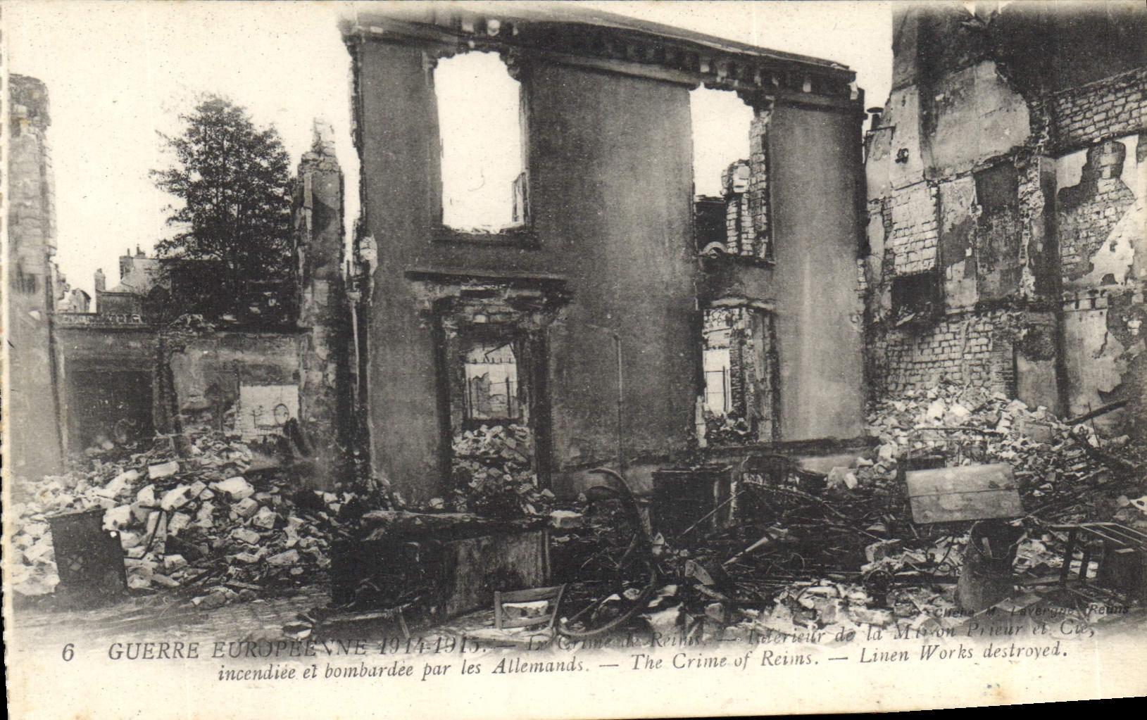 CPA Guerre Europeenne 1914 1915 Le Crime de Reims