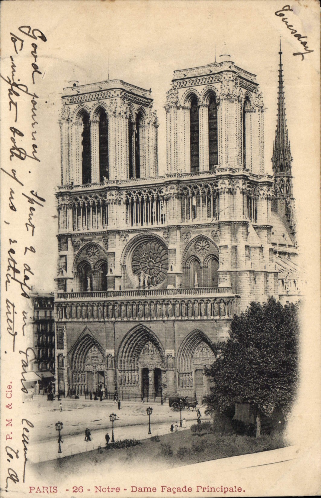 CPA Paris Notre Dame Facade Principale