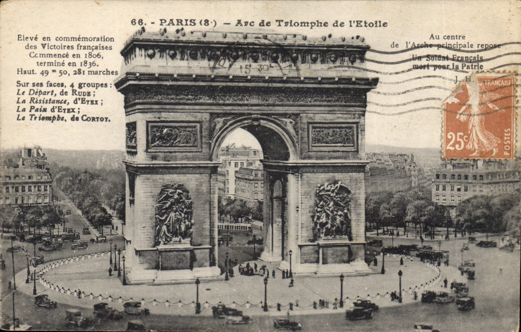 CPA Paris Arc de Triomphe de l'Etoile