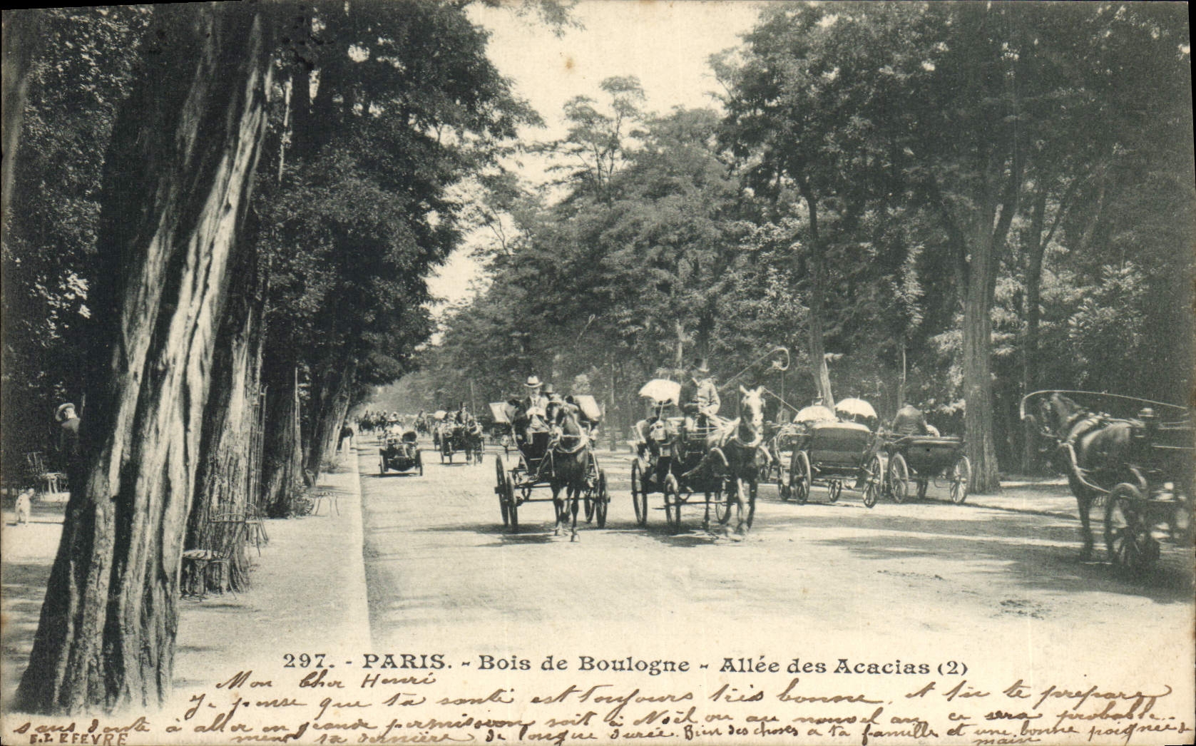 CPA Paris Bois de Boulogne Allee des Acacias Chevaux