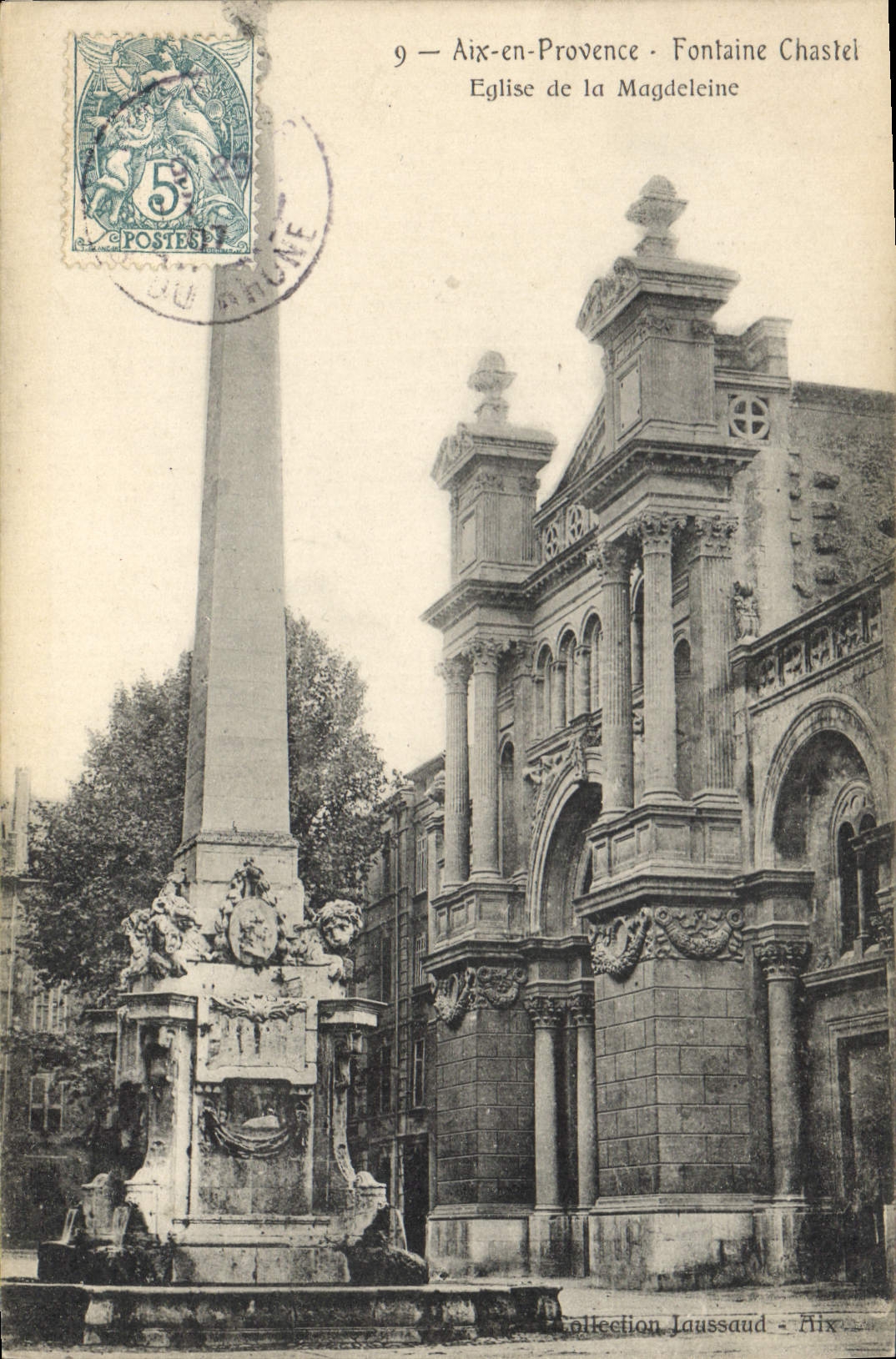 CPA Aix en Provence Fontaine Chastel Eglise de la Magdeleine