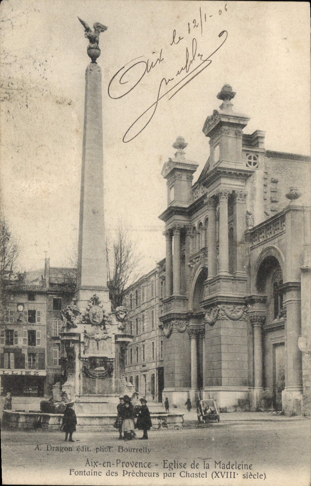 CPA Aix en Provence Eglise de la Madeleine Fontaine des Precheurs par Chastel 