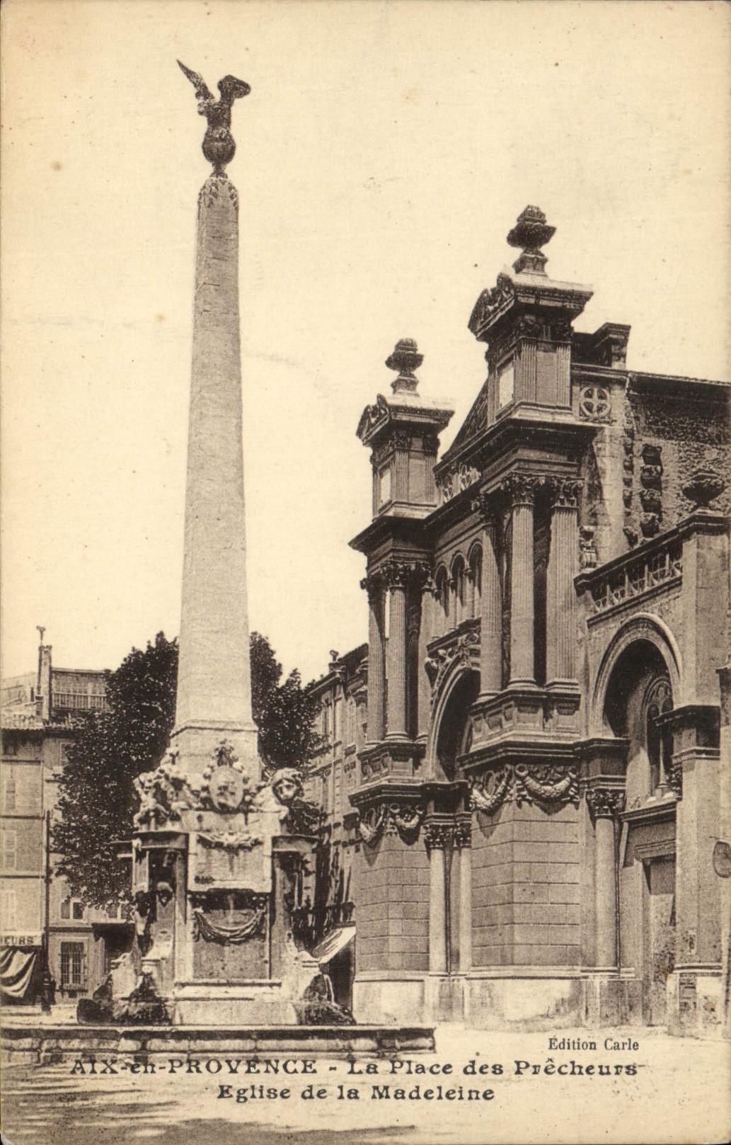 CPA Aix en Provence La Place des Precheurs Eglise de la Madeleine 