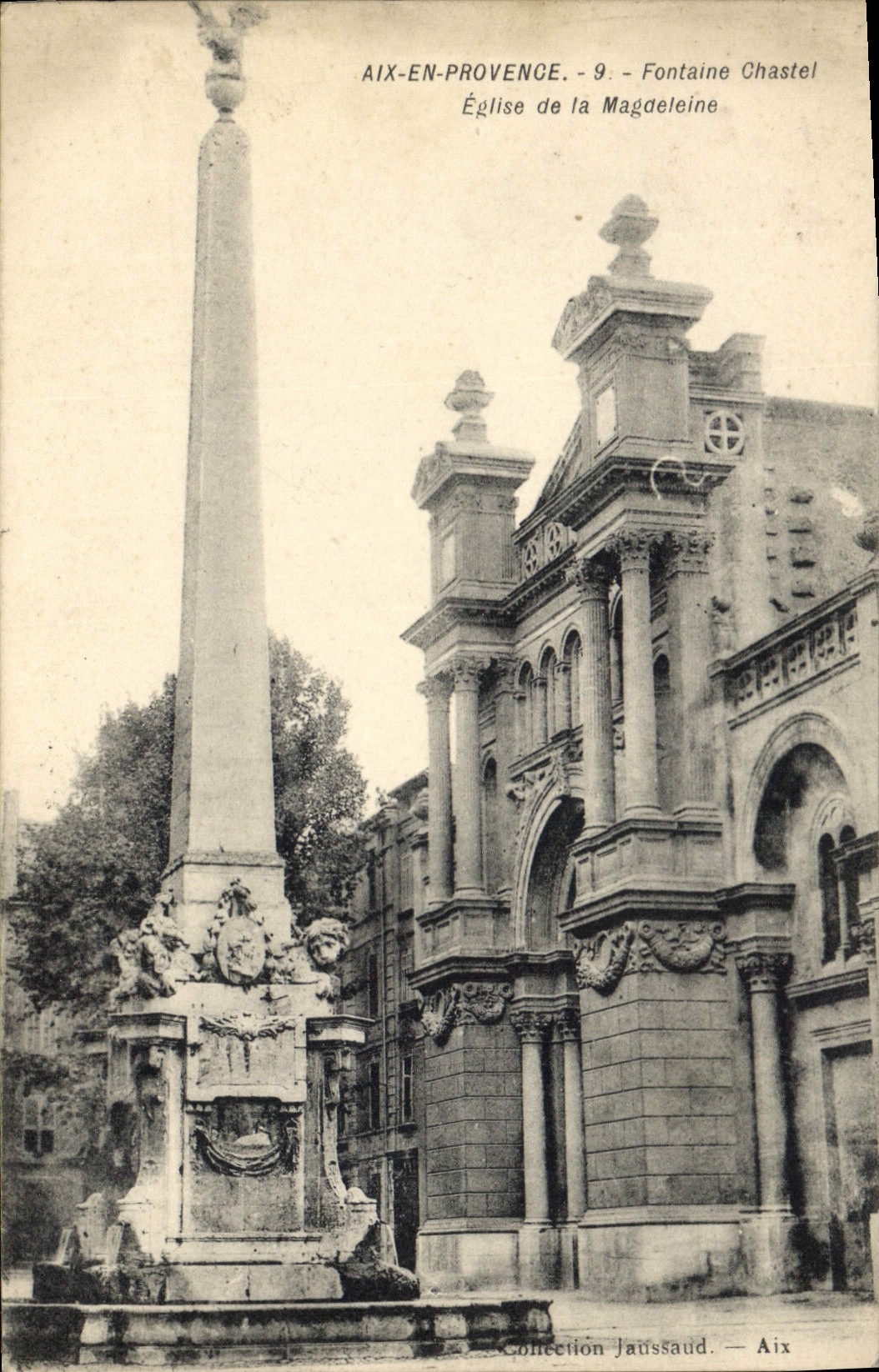 CPA Aix en Provence Fontaine Chastel Eglise de la Magdeleine 