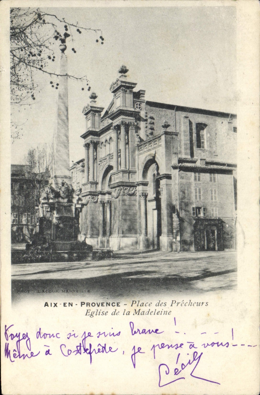 CPA Aix en Provence Place des Precheurs Eglise de la Madeleine 