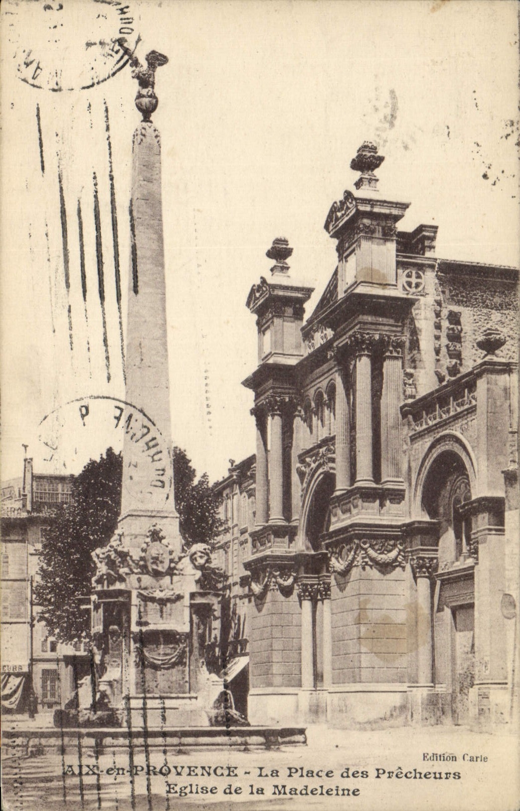 CPA Aix en Provence La Place des Precheurs Eglise de la Madeleine 