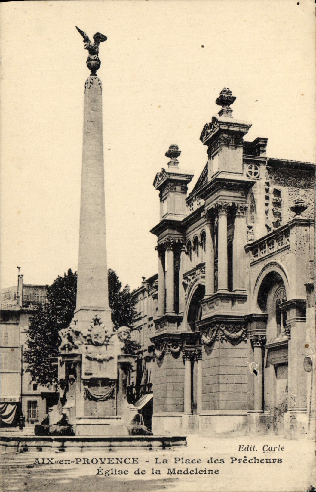 CPA Aix en Provence La Place des Precheurs Eglise de la Madeleine 