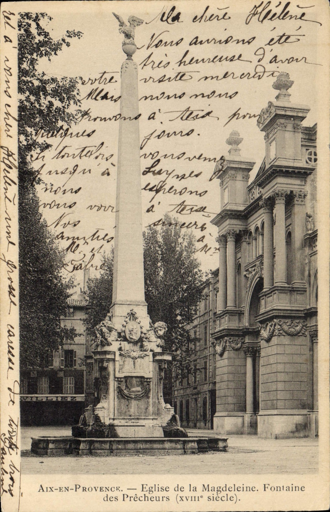 CPA Aix en Provence Eglise de la Magdeleine Fontaine des Precheurs 