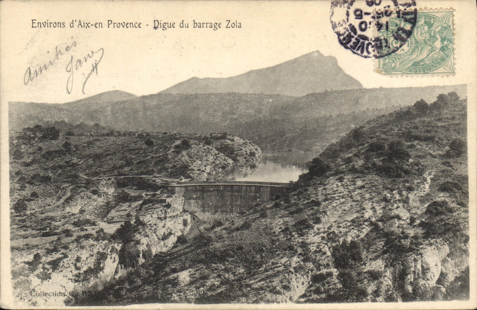 CPA Environs d'Aix en Provence Digue du barrage Zola 