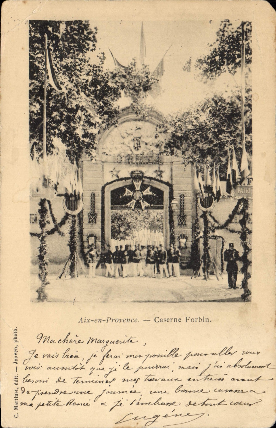 CPA Aix en Provence Caserne Forbin Militaria