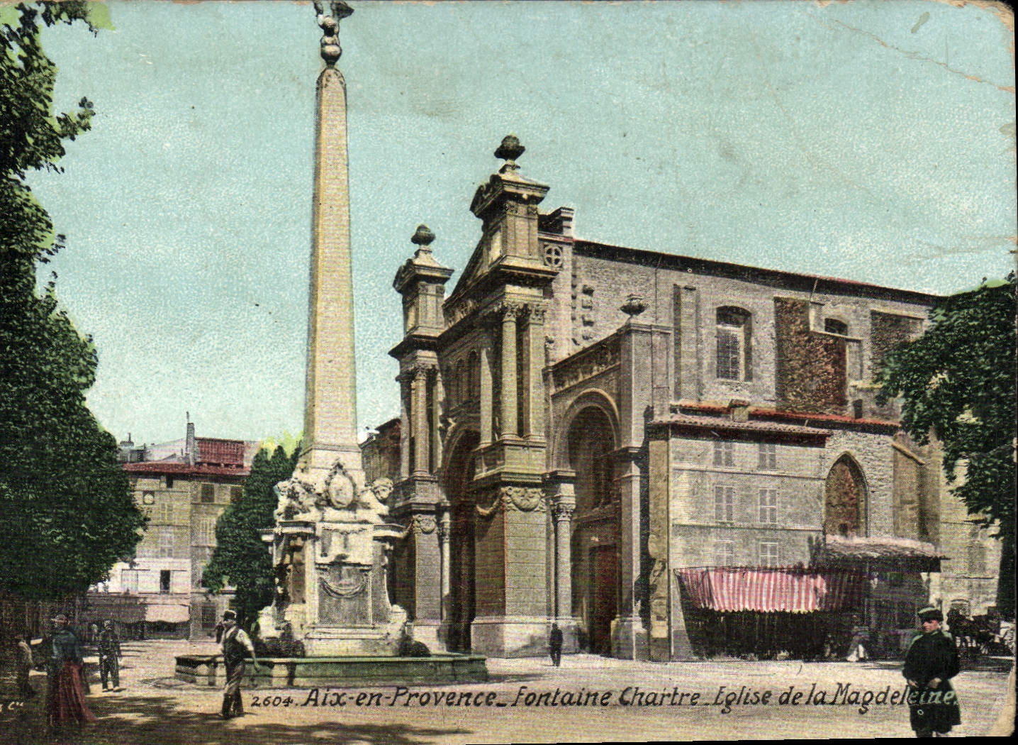 CPA Aix en Provence Fontaine Chartre Eglise de la Magdeleine 