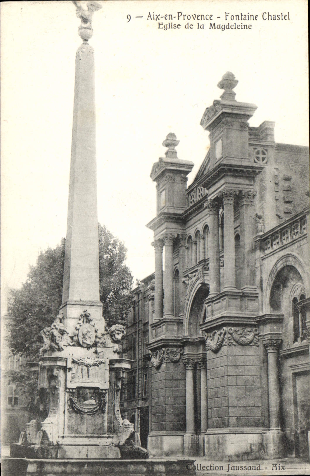CPA Aix en Provence Fontaine Chastel Eglise de la Magdeleine 