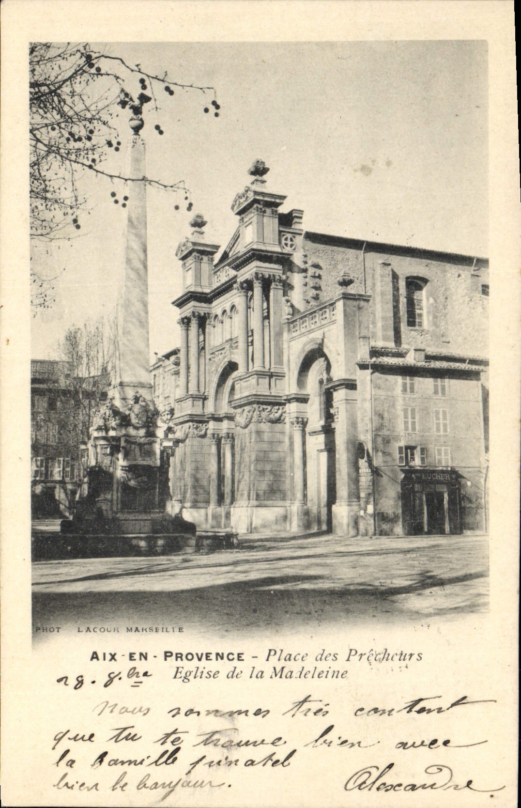 CPA Aix en Provence Place des Precheurs Eglise de la Madeleine 
