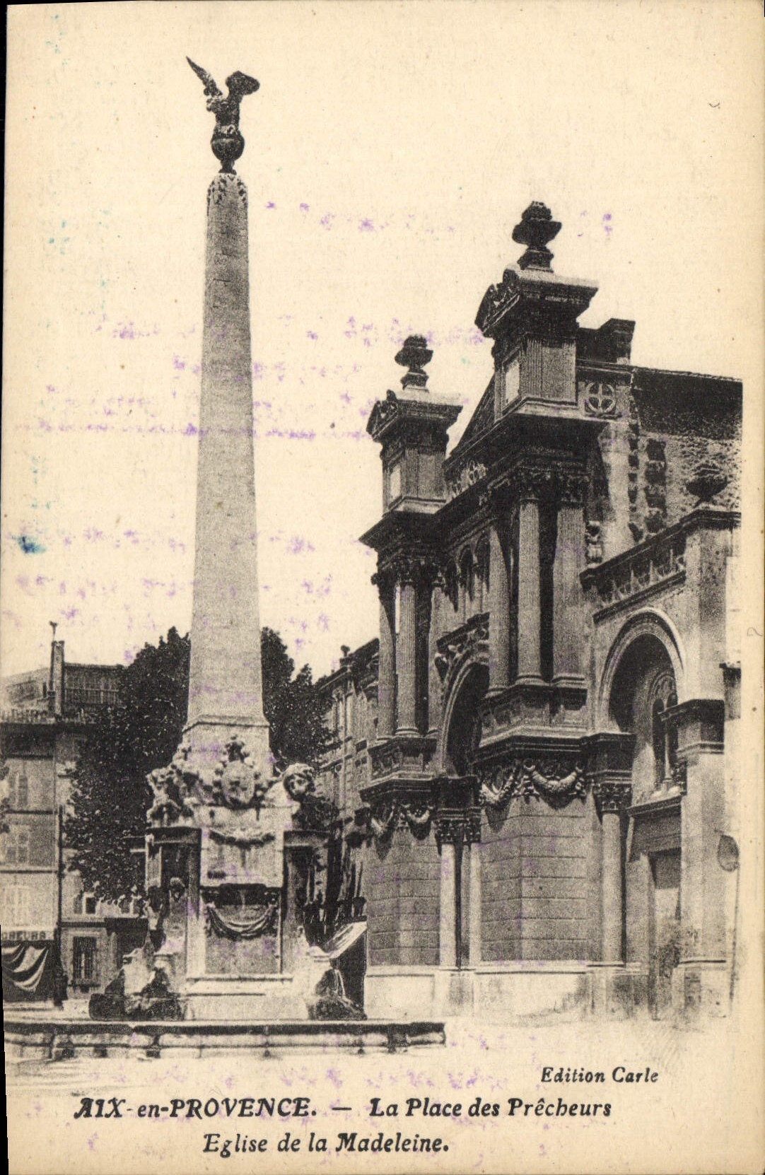 CPA Aix en Provence La Place des Precheurs Eglise de la Madeleine 