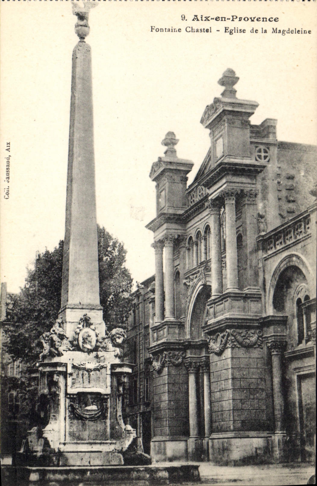 CPA Aix en Provence Fontaine Chastel Eglise de la Madeleine 