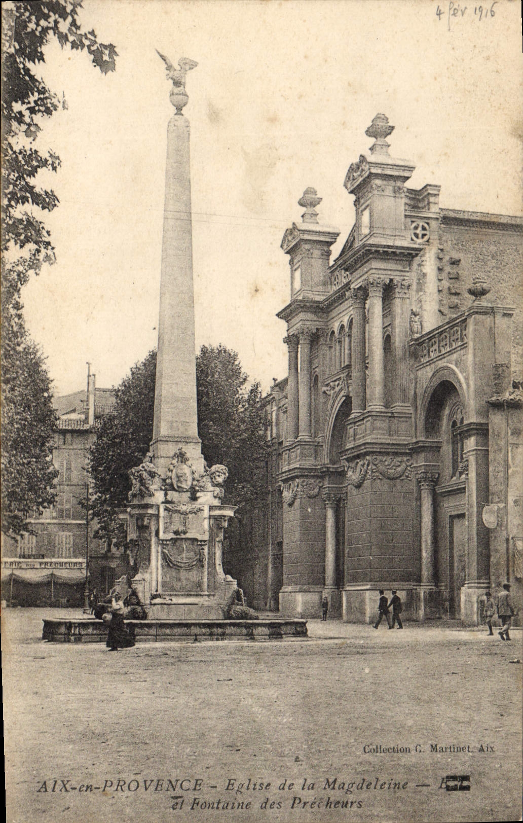 CPA Aix en Provence Eglise de la Madeleine et Fontaine des Precheurs 