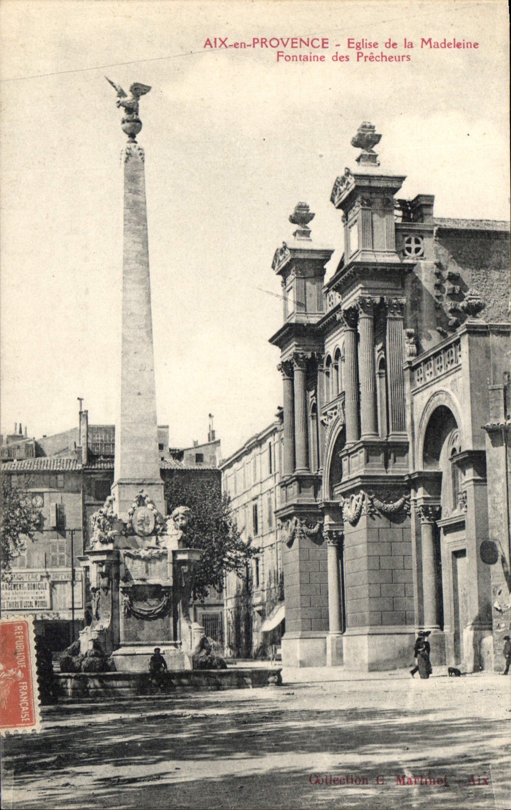 CPA Aix en Provence Eglise de la Madeleine Fontaine des Precheurs 