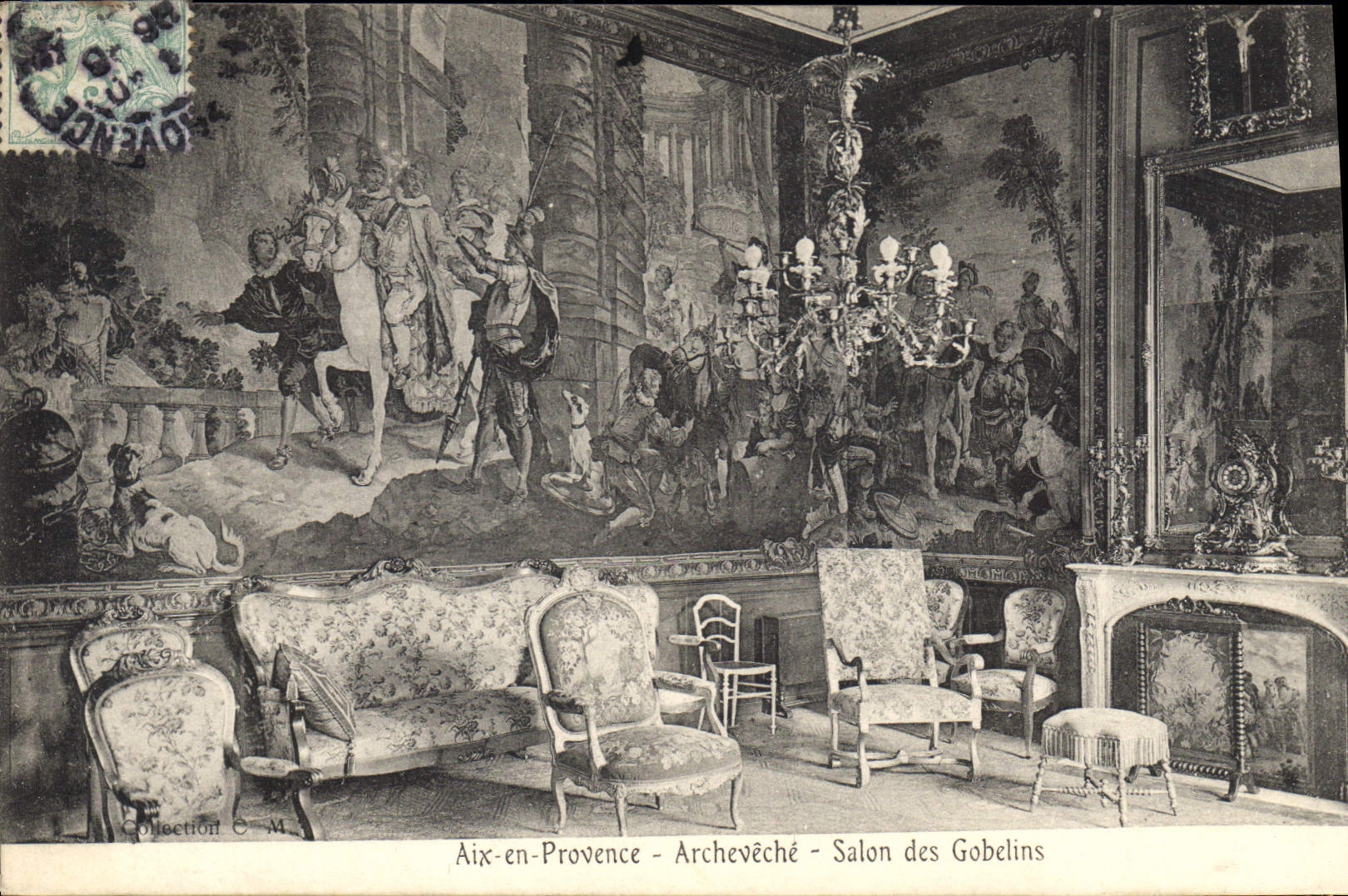 CPA Aix en Provence Archeveche Salon des Gobelins 