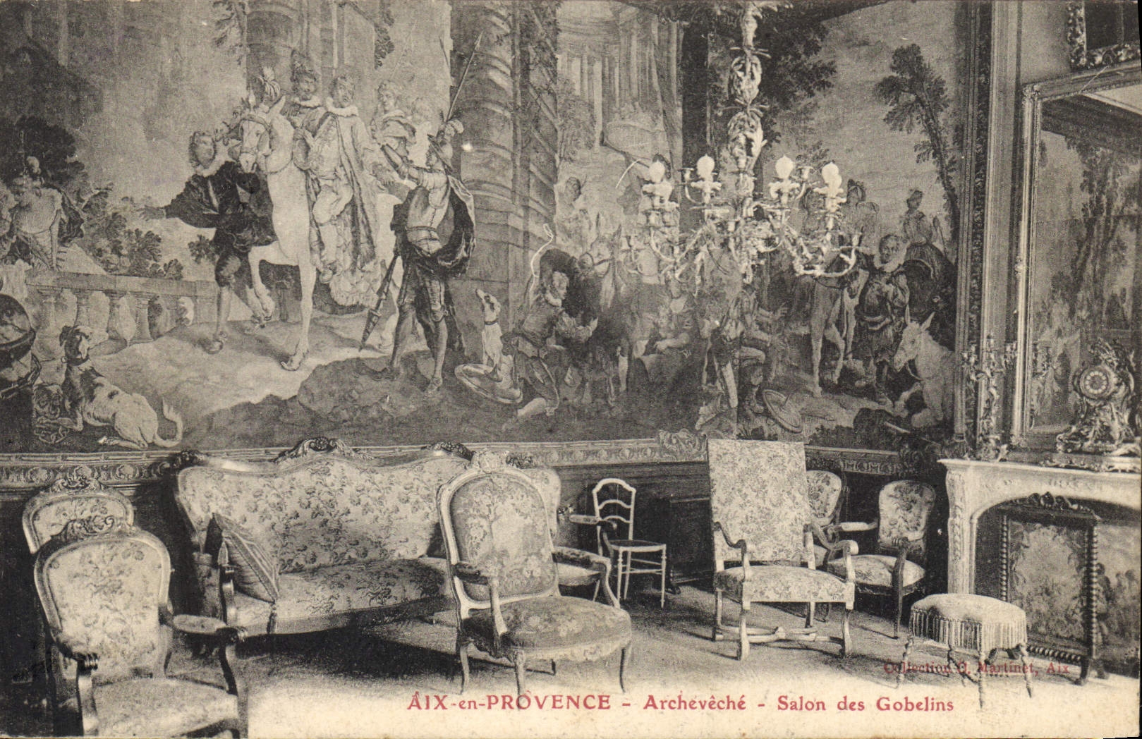 CPA Aix en Provence Archeveche Salon des Gobelins 