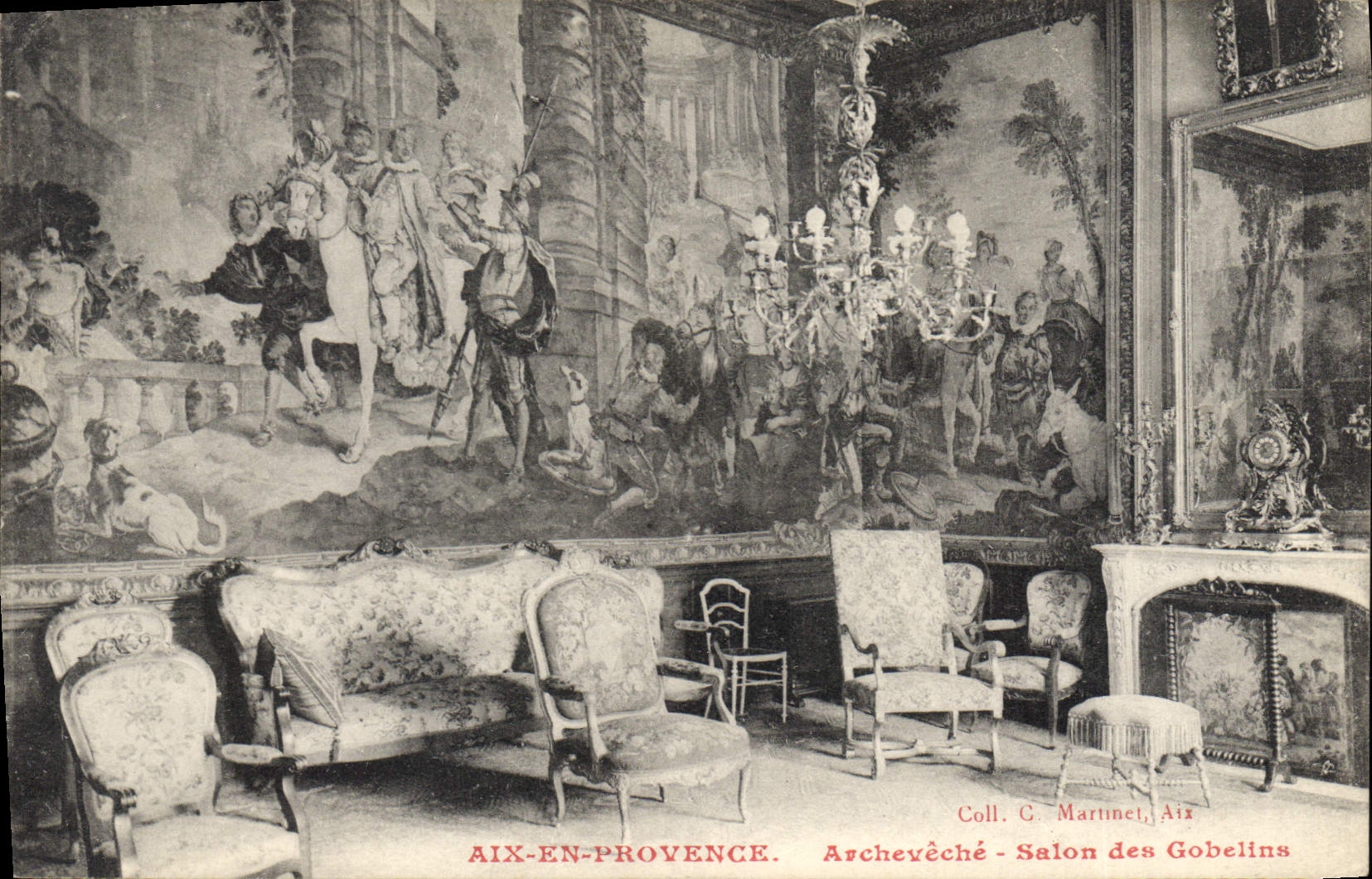 CPA Aix en Provence Archeveche Salon des Gobelins 