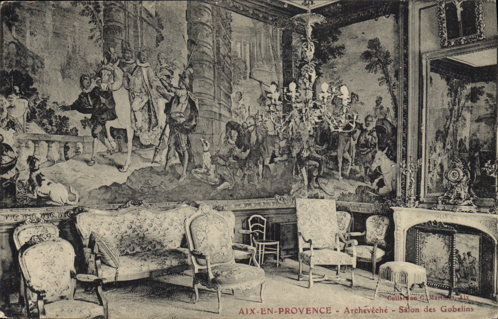 CPA Aix en Provence Archeveche Salon des Gobelins 